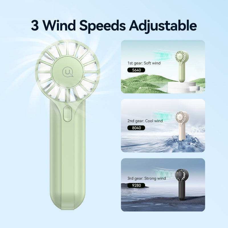 USAMS ZB288 Handheld Fan High Speed Desk Fan USB Rechargeable Portable Cooling Fan USAMS ZB288 Handheld Fan High Speed Desk Fan USB Rechargeable Portable Cooling Fan